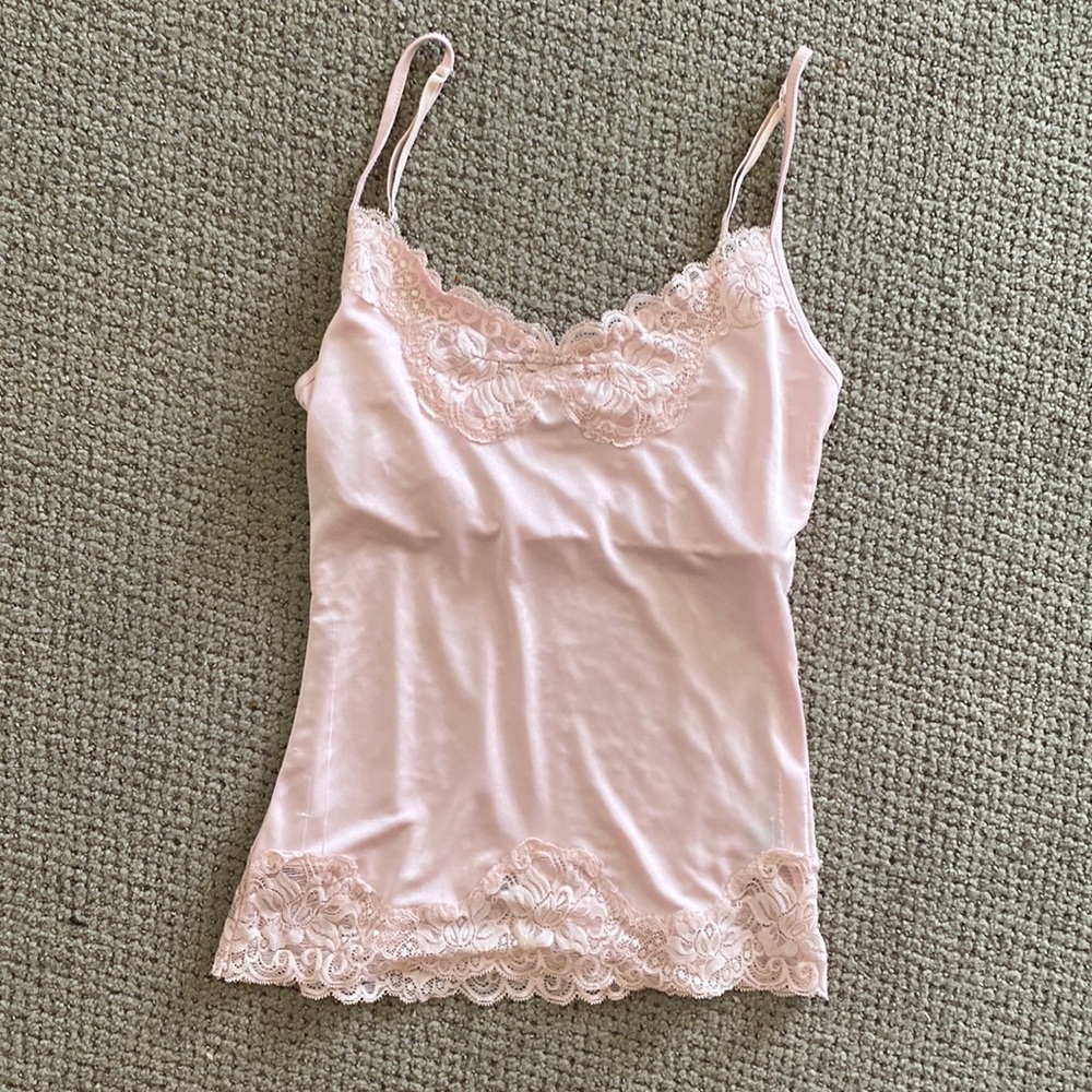 Pink lace camisole